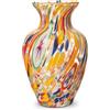 MurArt Vaso in Vetro di Murano Alto 13cm Multicolor Collezione Gardenia in Vetro Soffiato a Mano in Lavorazione Artigianale