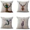 Hengjiang Federa decorativa per cuscino con motivo cervo, 4 pezzi