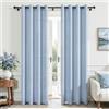 MRTREES Tenda in Voile Lino Semitrasparente Blu con Occhielli da Interno, Tende Moderne per Interni Soggiorno Moderne Camera da Letto Cameretta Bambini Salotto 2 Pezzi, 140x240 cm