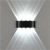 Jiehe Appliques da parete LED Interno/Esterno, 8W LED Lampada da Parete Bianco Freddo 6000K, Design Moderno in Alluminio IP65 Impermeabile per Soggiorno, Camera da Letto, Corridoio