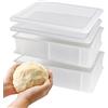 CookandSupply Contenitore per Lievitazione Pizza E Pane BPA-free - Cassette Portaimpasto Certificate di Grado Alimentare - Made in Italy - 2 Box Impilabili 40x30x10 + 2 Coperchi