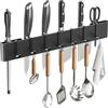 Generic Gancio per utensili da cucina: supporto da parete, 7 ganci, senza fori, per cucina, dispensa, bagno, soggiorno, 40 cm (nero)