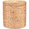 Decorasian Cesto per la biancheria con coperchio in giacinto d'acqua - Cesto portaoggetti grande - Cesto sgabello 42cm x H=44 - Sgabello a cesto - Cesto per coperte, giocattoli e biancheria
