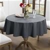 Romanstile Tovaglia Plastificata Rotonda 140 cm Cerata Antimacchia Esterno Impermeabile Tavolo 6-8 Posti con Bordo Rinforzato Effetto Lino Antracite Primavera per Balcone, Terrazza, Giardino, Pasqua