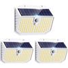 nipify nifipy Luce Solare LED Esterno, Faretto LED da Esterno Solare, 138 LED Lampada Solare da Esterno con Sensore di Movimento, 3 Modos IP65 Impermeabile Luci Solari da Giardino, per Parete Garage 3 Pezzi