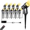 Pogestrand Faretto Led da Esterno 35M 10 Pezzi 27V Con Adattatore,Telecomando,Timer