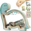DBPBToU Salvadanaio Bambini in Legno, Dinosauro Apribile Personalizzato, Decorazione per Casa, Regali per Festa dei Bambini/Natale/Compleanno (Brontosauro + adesivi)