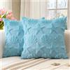 Artscope 2 Pezzi Stella del Mare e Conchiglie Federe in Lana Corta Velluto Copricuscini Morbido Decorativo Fodere per Cuscino Vacanza Stile per Divano Camera da Letto Azzurro Chiaro 50x50 cm