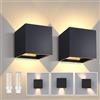 KICAAO 2 Pezzi Applique da Parete LED Moderno, 5W 3000K (Nero - 2PCS) | Lampadina G9 Sostituibile, Alluminio Applique, Impermeabile IP65, Interno/Esterno, Per Ingresso Giardino