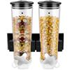 HauTour Dispenser per cereali, doppio montaggio a parete, 3 l, doppio contenitore, in plastica, per cereali, cereali e caramelle, 11,4 x 5,9 x 11,81 pollici, nero