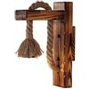 Partenopea® Applique lampada da parete in legno e corda di canapa per lampadina led E27 max 60w Stile Rustico Country Retrò di Universo (Senza Lampada)