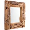 DESIGN DELIGHTS - Specchio Beachside in legno di radice | 50x50 cm, cornice in legno, teak vintage | Specchio da parete