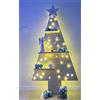 mamikids MAMI Albero di Natale, Alberello di Natale in Legno, Christmas Tree, Decorazioni Natalizie, Dimensioni 130 x 60 cm con Mensole e Stella in Alto