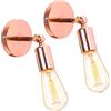 iDEGU 2 Pezzi Lampada da Parete Vintage Industriale Lampada a Muro in Metallo Applique da Parete Orientabile 180° E27 Illuminazione da Parete Interni per Camera da Letto Corridoio Soggiorno (Oro Rosa)