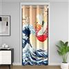 Homemissing Japanese Wave - Tenda per porta, 86 x 203 cm, per soggiorno, camera da letto, privata, 1 pannello, fiori di ciliegio Blackout, tenda da sole, colore: rosso Hokusai, motivo decorativo per