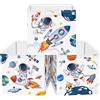 HUUMONSS 30cm Set di 3 Scatole Portaoggetti Spazio Cosmico Contenitore Porta Giochi Ragazzo Pieghevole Astronauta Cubi Portaoggetti per Libreria Kallax Salotto, Bianco