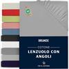 Dreamzie Lenzuolo Con Angoli Cotone - 70x190/200 - Oeko Tex certificato - Grigio - Lenzuola Cotone 70x190/200