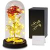 Touloube Rosa Regali per la Festa Della Mamma per Donne Mamma Moglie, Rosa Eterna Galaxy Rose per Lei, Fiori di Rosa con Luce a LED, Fiore Artificiale Regali Moglie Fidanzata Compleanno Anniversario Matrimonio