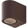 Planetitaly Applique Led da Parete per Esterno, Impermeabile IP65, Attacco GU10, Ideale per Balcone, Terrazza, Casa, Muro, Facciata Esterna, Negozio, Ingresso (Tondo Corten, Senza lampada)