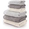 Somma Set asciugamano 6 pezzi linea Origami + tavoletta profumo biancheria per armadi by Bianco casa (Grigio - bruma - beige, 6 PEZZI)
