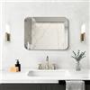 NIMURY Specchio da parete rettangolare 40 x 60 cm, senza cornice, specchio da bagno con angoli arrotondati, specchio rettangolare per bagno, camera da letto, soggiorno, sospeso orizzontale o verticale