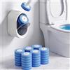 Redcoutt Scopino per WC usa e getta, con 36 ricariche usa e getta con detergente, manico lungo e base portaoggetti, scopino per WC usa e getta, per l'uso su WC, vasche da bagno
