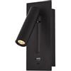 VITIWEDTY Lampada Parete A LED Lettura sul Comodino - Lampada Lettura Testiera, Luce Notturna Focus, Porta di Ricarica Rapida USB, Testa Girevole, Supporto A Parete (Type C A)