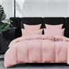 YASMENG Copripiumino in raso di cotone, 220 x 240 cm, Rosa, 100% cotone, raso, set da letto morbido e setoso, traspirante, Lyocell seta, biancheria da letto per 2 persone, con cerniera lampo e federe