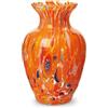 MurArt Vaso in Vetro di Murano Alto 13cm Arancione Collezione Gardenia in Vetro Soffiato a Mano in Lavorazione Artigianale