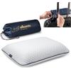 alkamto Cuscino da viaggio - Supporto ergonomico per il collo da campeggio in memory foam con federa termoregolante - Borsa da viaggio impermeabile inclusa