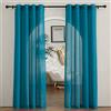 PONY DANCE Tende per Salotto Eleganti Tende Blu Pavone per Bambini Moderne per Soggiorno Curtains ad Anelli con Aspetto Lino Camera da Letto 2 Pezzi 140x245 CM