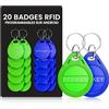 PTT-KEY | Confezione da 20 badge RFID 13,56 MHz | MCT programmabile su smartphone Android | UID modificabile | Chip CUID | Distintivo Vigik Universale | NFC Tag | Badge Passaggio Ovunque | Badge