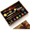 RoseFlower Penna Stilografica Retrò Set, Calligrafia Con Inchiostro, Piuma Set Con 18 Pennini di Ricambio, Regalo per Firma Scrittura Matrimonio