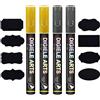 DIGIELE Pennarelli Gesso Liquido Oro + D'argento, DIGIELE 2pcs Oro Pennarello + 2pcs D'argento 3mm Pennarello Gesso e 16 Etichette Lavagna, Asciutto o Bagnato Cancellabili, Reversibile Punta Scalpello o Tonda