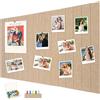 Corpower Bacheca in Sughero Autoadesiva 80x40 cm, Bacheca Decorativa in Feltro, Lavagna Sughero Autoadesivo con 35 Puntine, Fototela Pieghevole, Memoboard Vision Board per Ufficio, Casa e Camera dei Bambini