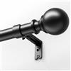 DEFYNEE Bastone per tende 80-367 cm, Estensibile, Ø 25 mm, in metallo, con staffe incluse, supporta montaggio a parete e soffitto, per soggiorno, camera da letto e cameretta, nero opaco