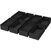 DIMJ 8 Pezzi Organizer Cassetti Armadio- Organizer per Cassetti Organizzatore Armadio Scatola Pieghevole Salvaspazio per Biancheria Intima, Mutande, Calzini, Cravatte (Nero)