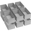 DIMJ Organizer per Cassetti, Armadio, Organizer in Tessuto, Organizzatore per Biancheria Intima, Organizzatore Pieghevole per Vestiti, Pantaloni, 12 Pezzi Grigio Chiaro Classico