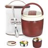 BAVATEE Portapranzo Termico Per Alimenti 1,2L, Thermos Per Alimenti Caldi Doppio Strato con Cucchiaio, Thermos Cibo Caldo Adulti Antifuoriuscita. Per pasti/zuppe/pranzi. Riscaldante (Rosso)