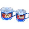 Sistema Heatables Tazza per Zuppa e Tazza per Noodle da Microonde | 660ml e 1,15L | Contenitori per preparazione pasti a prova di perdite con coperchi | Confezione da 2 | Cerchi blu lazuli