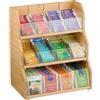 Relaxdays Scatola Organizer con 12 Scomparti Porta Bustine da tè e Tisane, HLP 36x31x19 cm, Cassetta in bambù, Naturale