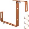 Relaxdays Supporti per fioriere, Set 4, Regolabili, Senza forare, per ringhiera, Marrone Chiaro