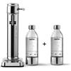 Aarke Carbonator 3, Gasatore D'Acqua Per Trasformare L'Acqua In Acqua Frizzante, 2 x Bottiglie (800ml), Finitura Acciaio