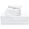 Casual Living 32651 - Set di lenzuola e federe per letto queen size, effetto seta, ultra morbido, ecologico, lavabile in lavatrice, ad asciugatura rapida, anti-pieghe, 6 pezzi, per letto matrimoniale,