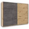 Stella Trading MOON Elegante armadio con ampio spazio di archiviazione, versatile armadio con ante sospese, effetto rovere artisano, ossido di cemento, 270 x 210 x 60 cm (larghezza x altezza x