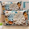 PETTI Artigiani Italiani - Coppia di Federe Cuscino 40x60 cm in Microfibra, Cuscini Arredo Camera da Letto, Divano, Salotto, Set 2 Fodere Copricuscino, Federa Floreale 05 5, 100% Made in Italy