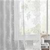 Kotile Set di 2 tende in pizzo bianco, lunghezza 137 cm, con ricamo, stile rustico, floreale, vintage, tende in pizzo per piccole finestre, con tasca per asta, 132 x 137 cm, 1 paio, colore: bianco