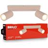 BRILONER - Plafoniera orientabile, attacco GU10, max 9 W, faretti soffitto, lampada soffitto, plafoneria, plafoniere, camera da letto, faretto, faretti cucina, 25,5 cm, Beige