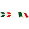 4R Quattroerre.it 32107 Adesivo 3D Stickers Bandiera Italia Inclinata HQ, Set da 2, 16 x 80 mm & 14009 Adesivo Bandiera Italia al Vento 3D, 40 x 80 mm