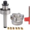 ChengyuWei Portapinza MT2 FMB27, fresa CNC con 80-27 - 6 taglienti e inserti 1604APMT, fresa per spianare ad alta precisione per la lavorazione dei metalli, utensile di fresatura durevole (MT2-FMB27+testa